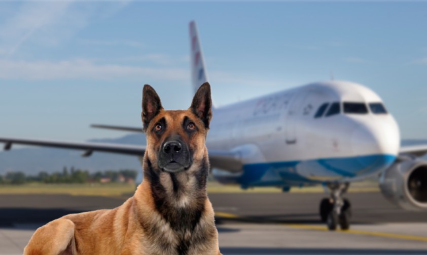Belgischer Schäferhund und A319 von Croatia Airlines: Problematisch.
