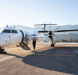 Eine Dash-8 von Sky Alps: Die Fluggesellschaft will in diesem Jahr weiter wachsen.
