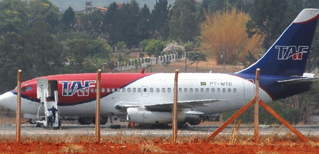 So hatte die einstige Landshut zuletzt im aktiven Dienst ausgesehen. 2008 war sie von der brasilianischen Fluggesellschaft TAF Linhas Aéreas am Flughafen Fortaleza abgestellt worden.