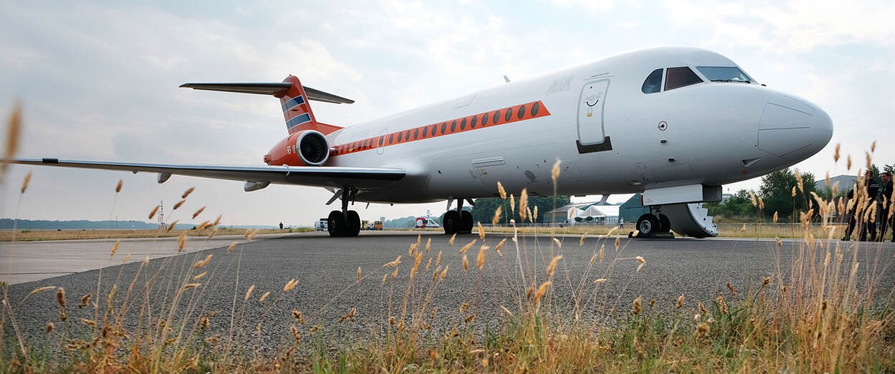 Die Fokker 70 bei ihrem Abschied aus den Niederlanden.