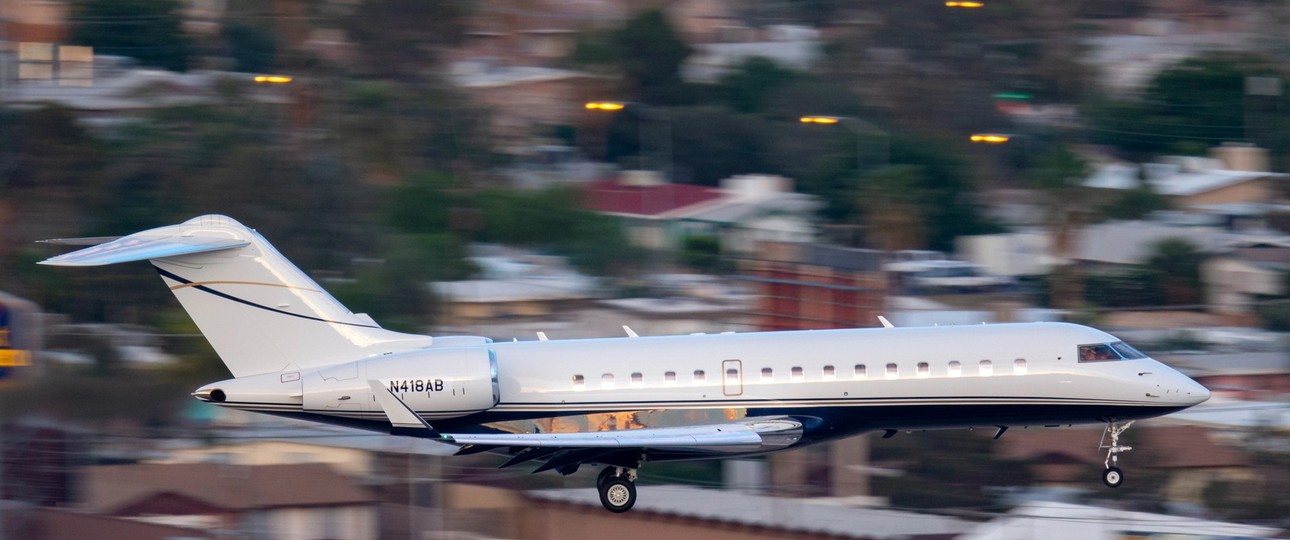 Bombardier Global Express landet in Las Vegas: Businessjet-Anbieter melden einen Nachfrageboom.