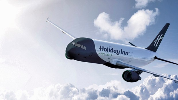 Ungewöhnlich, aber erfrischend käme die Bemalung von Holiday Inn Airlines daher.