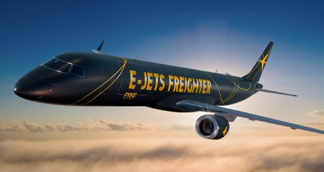 Eine Embraer E195 umgebaut um Frachtflugzeug: Soll so aussehen.
