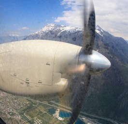 Blick aus einer Saab 200 von Darwin Airline: Ab Sofort kann man das nicht mehr erleben.