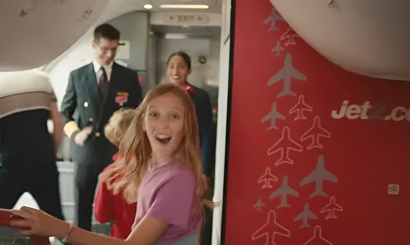 Szene aus dem Original-Werbespot von Jet 2: WUrde im Netz umgedeutet.