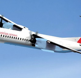Dash 8-400 von Austrian Airlines: Panne bei Landung.