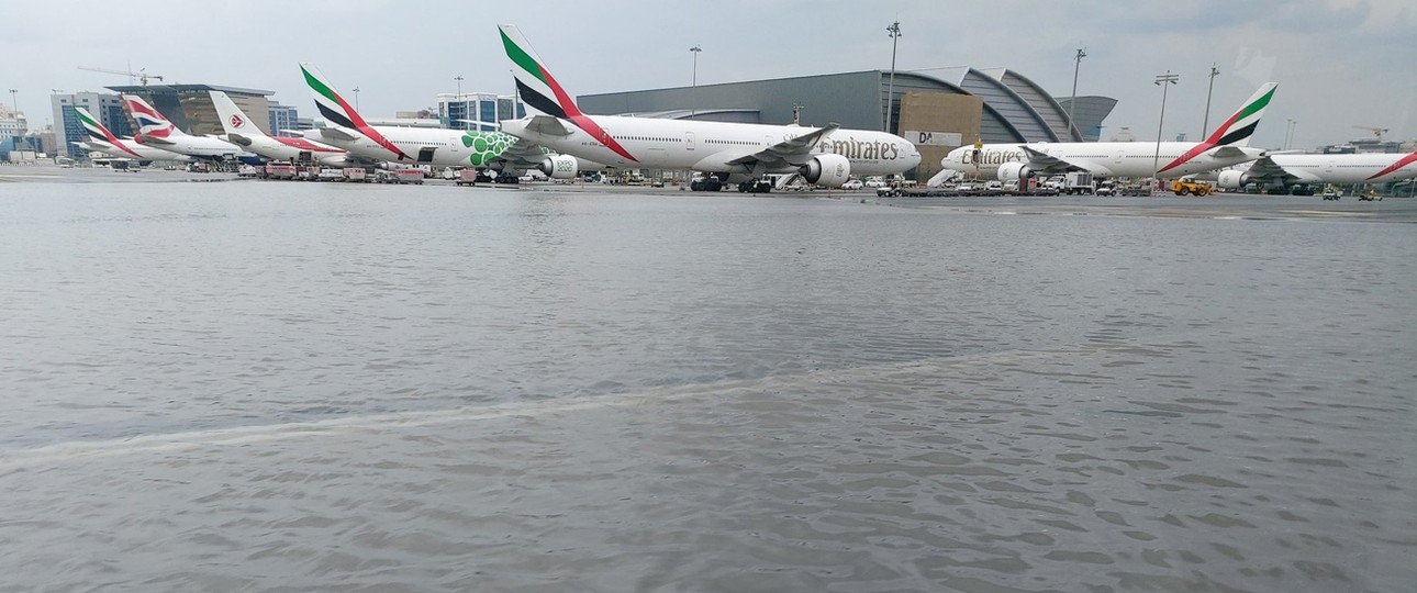 Dubai International: Überschwemmt.