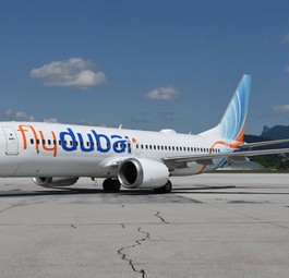 Flugzeug von Flydubai: Bald erstmal nicht mehr in Salrburg zu Gast.