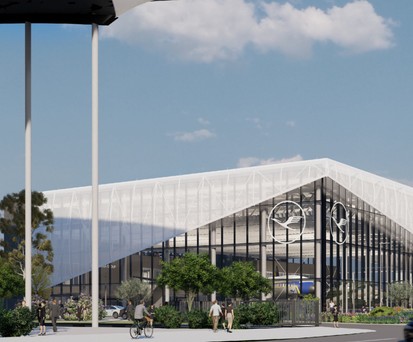 So wird das neue Gebäude am Flughafen Frankfurt aussehen, das neben Museum auch Büro-, Konferenz- und Besucherzentrum sein wird.