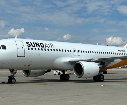 Sundairs Airbus A320 mit dem Kennzeichen D-ASMR: Die Airline wollte zum 1. August von Berlin Linienflüge nach Damaskus aufnehmen.