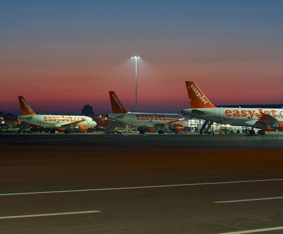 Flieger von Easyjet in Southend: Bald stehen auch blau-gelbe Flieger hier.