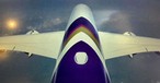 A350 von Thai Airways aus Sicht der Außenkamera: Der Flieger ist bei Passagieren beliebt.