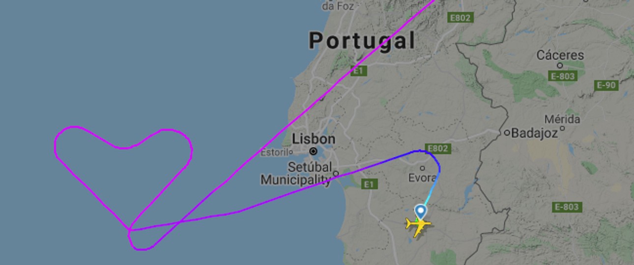 Die Flugroute von Hi Flys A380: Herziger Umweg auf dem Weg nach Toulouse.