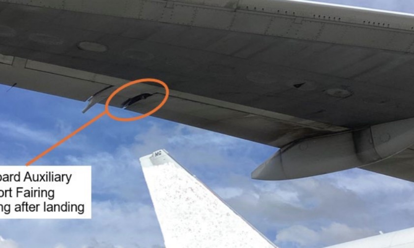 Die Boeing 777, die das Teil verlor: Die AAIB macht das British-Airways-Heck unkenntlich.