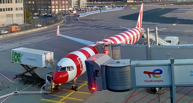 Die D-ABOM zurück in Frankfurt: Sie führt den Sonderflug durch.