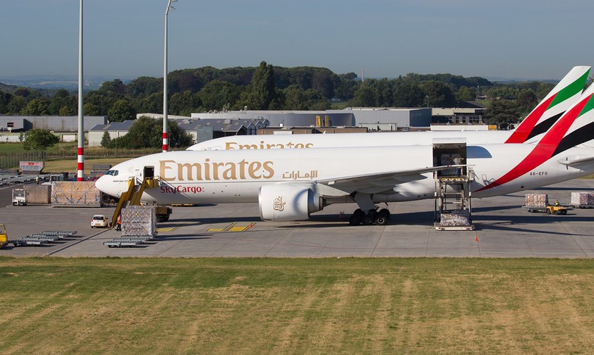 Frachter von Emirates in Maastricht: Probleme mit Wirbelschleppen.