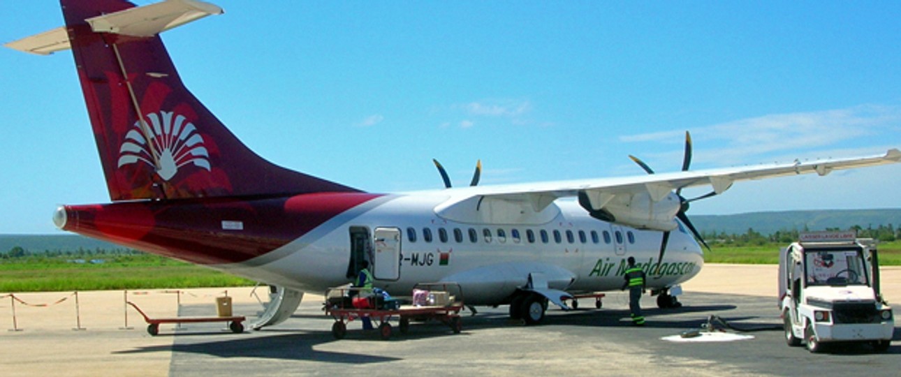Eine ATR42-500 von Air Madagascar: Die Airline kann fast nur noch im Inland fliegen.