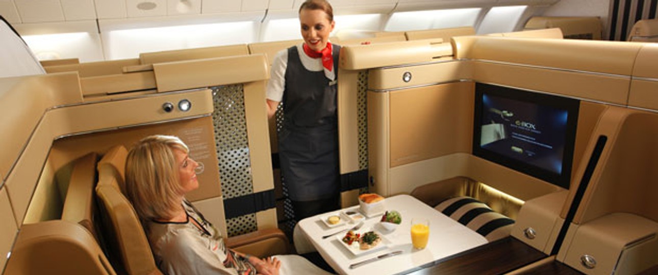First Class bei Etihad Airways.