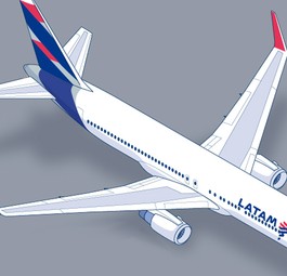 Zeichnung einer Boeing 767 von Latam: Wird nicht in München zu sehen sein.