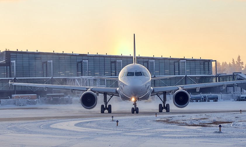 Flugzeug am Airport Rovaniemi: Der Verkehr zieht bald an.