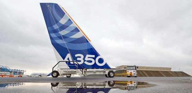 A350-Flosse: Bald soll der Flieger abheben.