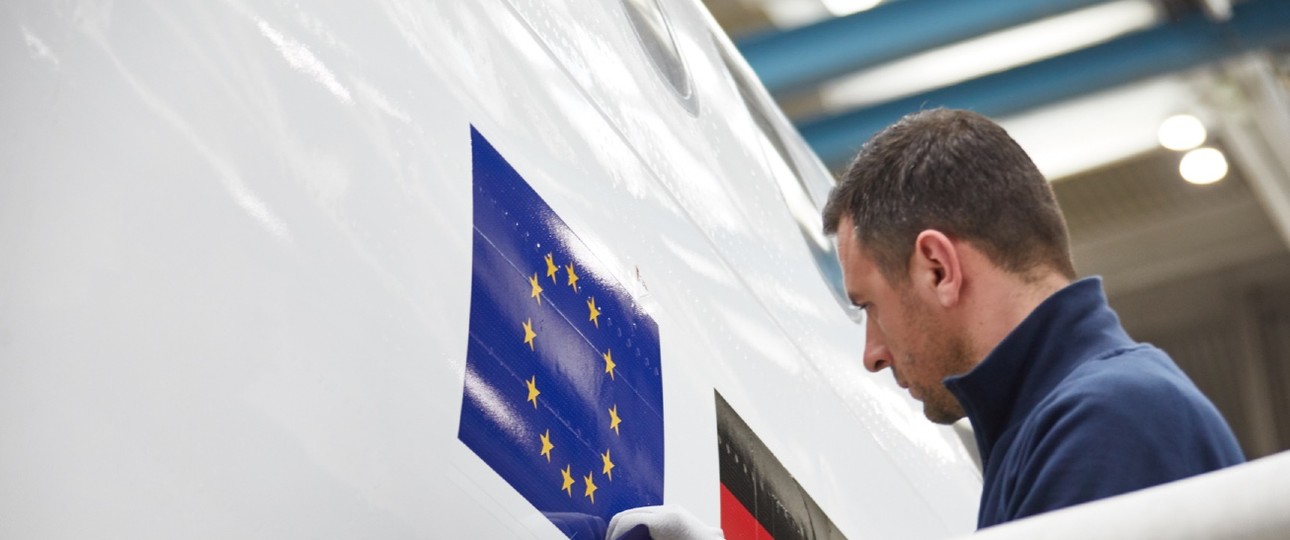 EU-Flagge auf Lufthansa-Flieger: Einigung mit Brüssel.