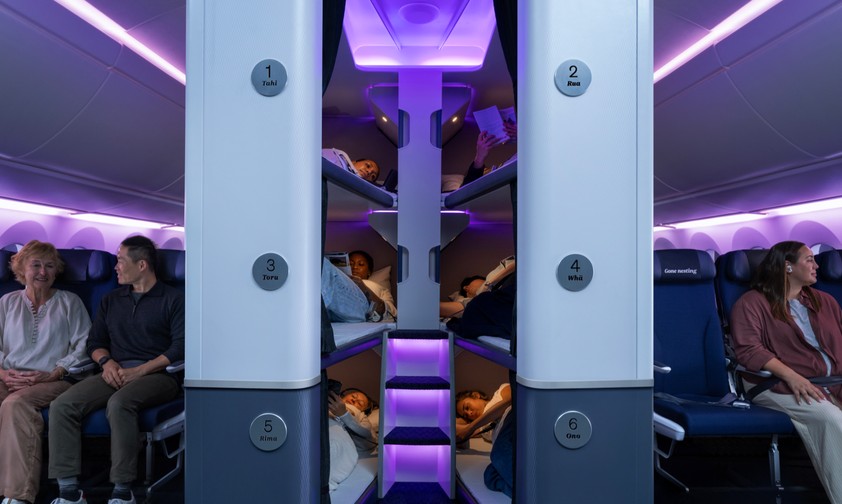 Sky Nest von Air New Zealand: Etagenbetten für alle. 