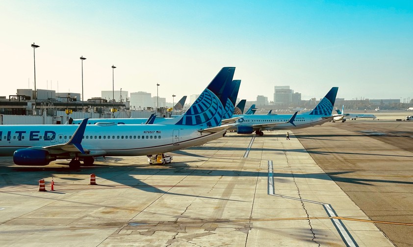 Flugzeuge von United Airlines in Los Angeles: Ärger mit den Triebwerksbauern.
