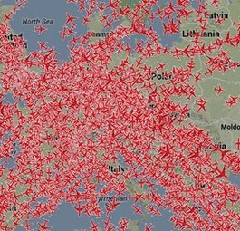 Luftverkehr über Europa: Die Ukraine wird umflogen.