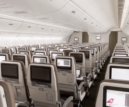 Economy Class der Boeing 777 von Swiss: Wird als eng wahrgenommen.