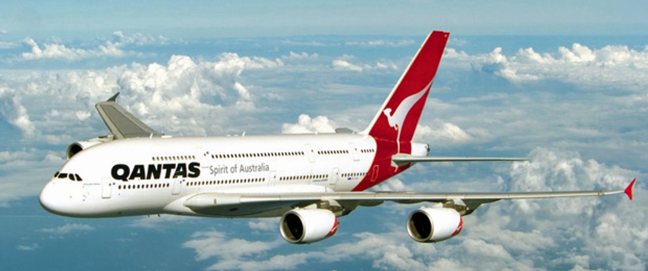 Airbus A380 von Qantas: Manchmal nur halb voll.