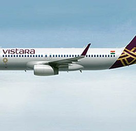 Airbus A320 in den Farben von Vistara: Luxus über den Wolken.