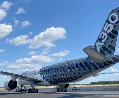 Airbus A350 bei der ILA in Berlin: Das Modell ...