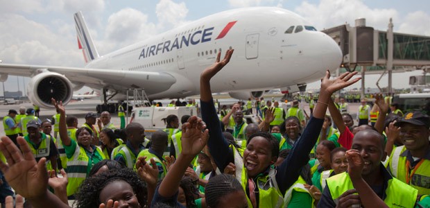 Airbus A380 von Air France: Landet bald in Abidjan.