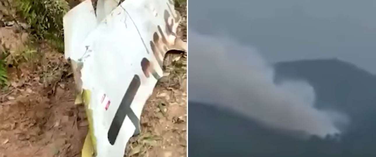 Amateurvideo eines Trümmerteils: Könnte von der Boeing 737 stammen.