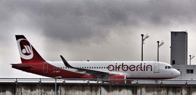 Airbus A320 von Air Berlin: heute stehen viele Maschinen still.