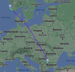 Boeing 717 unterwegs von Sofia nach Stavanger: Nur ein Teil einer langen Reise.
