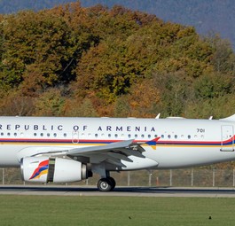Airbus A319 der Regierung von Armenien: Zu Gesprächen in Genf.
