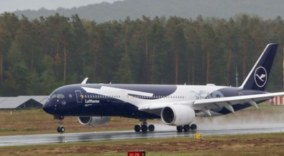Landung des Jubiläums-A350 in Nürnberg: Seltener Besuch.
