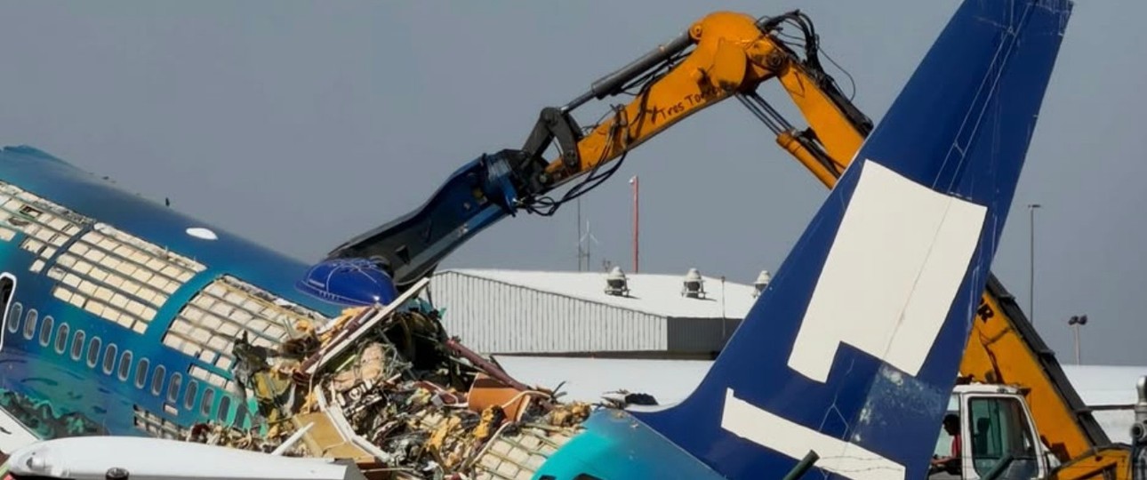 Das Ende der Boeing 757 Hekla Aurora: Ein trauriger Anblick.