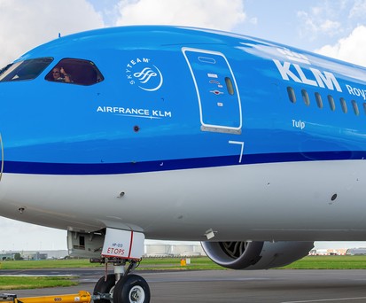 Boeing 787 von KLM: Ein solches Flugzeug transportierte die Sportlerinnen und Sportler.