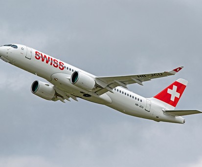 Wird noch oft abgebildet werden: Airbus A220 der Swiss.