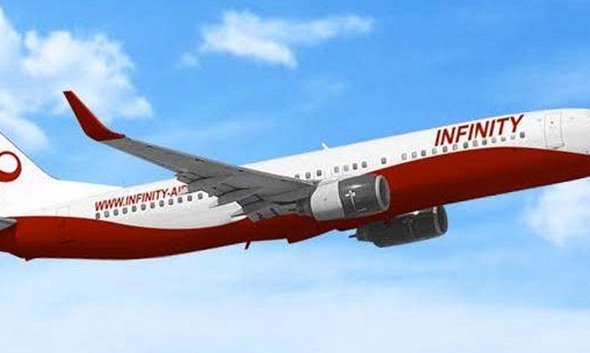 Visualisierung: Auf dem Heck ist das Logo von Infinity Airlines zu erkennen.