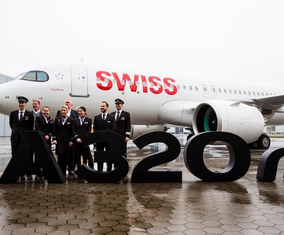 Airbus A320 Neo of Swiss - right before its delivery flight from Hamburg Finkenwerder...