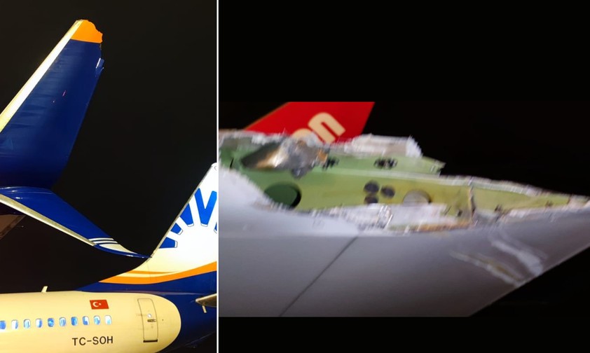 Die beiden Flugzeuge: Die Sun-Express-Maschine fliegt bereits wieder.