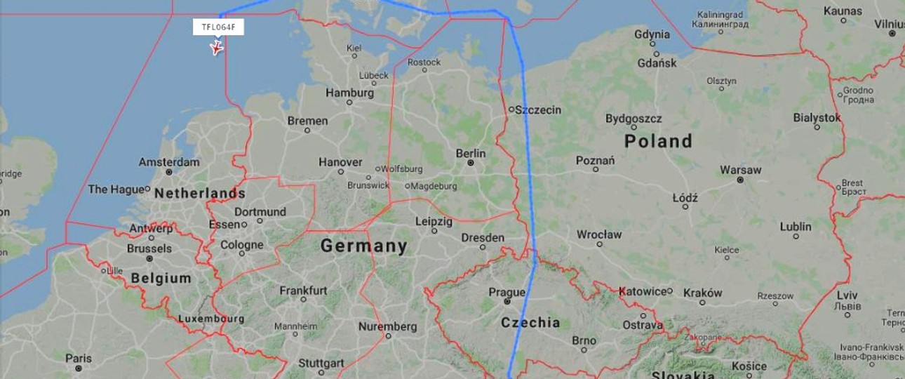 Die Route der Boeing 737 Max von Sofia nach Amsterdam: Ein Umweg war nötig.