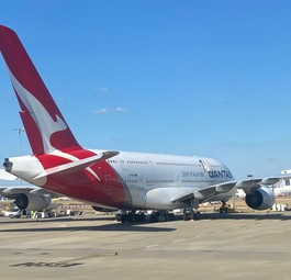 Airbus A380 von Qantas in Heathrow: Unangenehme Folgen des Heathrow-Chaos.