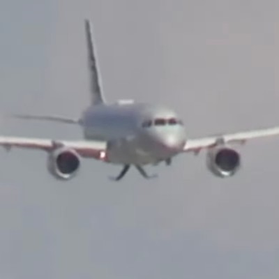 Der Airbus A319 von American Airlines: Ein Spotter hielt den Moment fest.