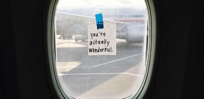 Seit einem Jahr dürfen sich American-Airlines-Passagiere über solche Notizen freuen.