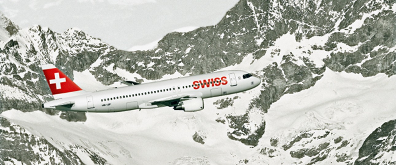 Airbus A320 von Swiss: Die Crew sah die Cessna von Auge.